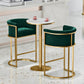 Glam Fabric Upholstered Counter Stool Bucket Seat Low Back Counter Chair