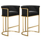 Glam Fabric Upholstered Counter Stool Bucket Seat Low Back Counter Chair