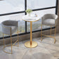 Glam Fabric Upholstered Counter Stool Bucket Seat Low Back Counter Chair