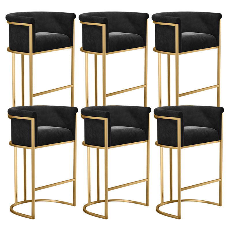 Glam Fabric Upholstered Counter Stool Bucket Seat Low Back Counter Chair