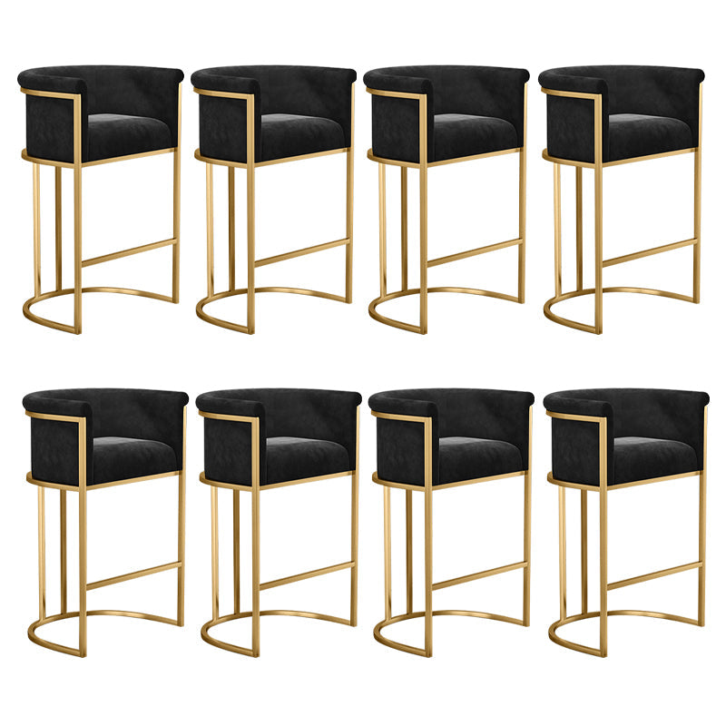 Glam Fabric Upholstered Counter Stool Bucket Seat Low Back Counter Chair