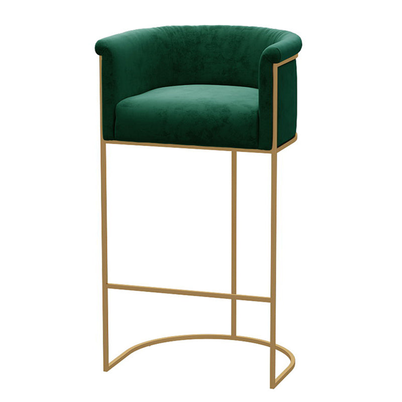 Glam Fabric Upholstered Counter Stool Bucket Seat Low Back Counter Chair