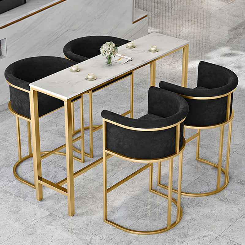 Glam Fabric Upholstered Counter Stool Bucket Seat Low Back Counter Chair