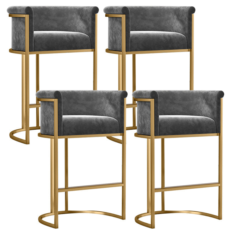 Glam Fabric Upholstered Counter Stool Bucket Seat Low Back Counter Chair