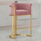 Glam Fabric Upholstered Counter Stool Bucket Seat Low Back Counter Chair