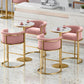 Glam Fabric Upholstered Counter Stool Bucket Seat Low Back Counter Chair