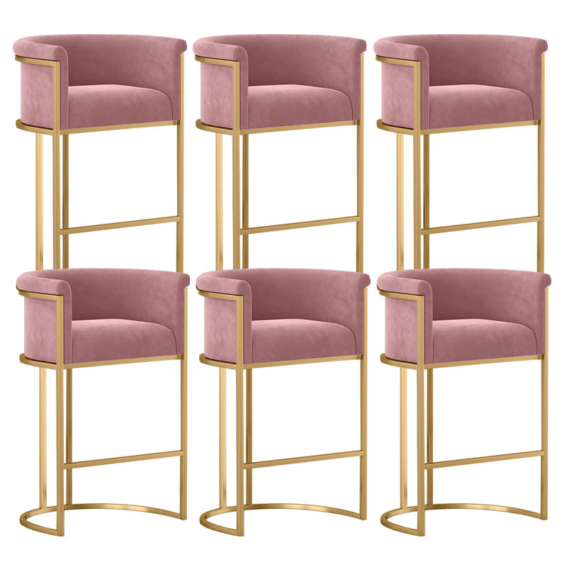 Glam Fabric Upholstered Counter Stool Bucket Seat Low Back Counter Chair