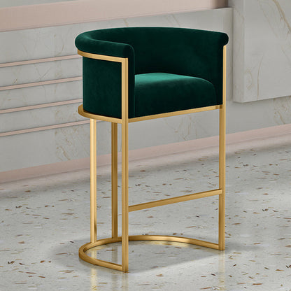 Glam Fabric Upholstered Counter Stool Bucket Seat Low Back Counter Chair