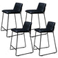 Scandinavian Black Iron Base Barstool Fabric and Faux Leather Bar Stools Black 4 Piece Set Clearhalo 'Bar Furniture' 'Bar Stools' 'bar_stools' 'furn' 'furn_bar_stools' 'Furniture' 'Kitchen & Dining Furniture' 5816194