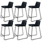 Scandinavian Black Iron Base Barstool Fabric and Faux Leather Bar Stools Black 6 Piece Set Clearhalo 'Bar Furniture' 'Bar Stools' 'bar_stools' 'furn' 'furn_bar_stools' 'Furniture' 'Kitchen & Dining Furniture' 5816196