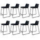 Scandinavian Black Iron Base Barstool Fabric and Faux Leather Bar Stools Black 8 Piece Set Clearhalo 'Bar Furniture' 'Bar Stools' 'bar_stools' 'furn' 'furn_bar_stools' 'Furniture' 'Kitchen & Dining Furniture' 5816199