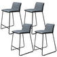 Scandinavian Black Iron Base Barstool Fabric and Faux Leather Bar Stools Grey 4 Piece Set Clearhalo 'Bar Furniture' 'Bar Stools' 'bar_stools' 'furn' 'furn_bar_stools' 'Furniture' 'Kitchen & Dining Furniture' 5816205
