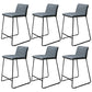 Scandinavian Black Iron Base Barstool Fabric and Faux Leather Bar Stools Grey 6 Piece Set Clearhalo 'Bar Furniture' 'Bar Stools' 'bar_stools' 'furn' 'furn_bar_stools' 'Furniture' 'Kitchen & Dining Furniture' 5816206