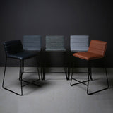 Scandinavian Black Iron Base Barstool Fabric and Faux Leather Bar Stools Clearhalo 'Bar Furniture' 'Bar Stools' 'bar_stools' 'furn' 'furn_bar_stools' 'Furniture' 'Kitchen & Dining Furniture' 5816215