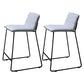 Scandinavian Black Iron Base Barstool Fabric and Faux Leather Bar Stools Light Gray 2 Piece Set Clearhalo 'Bar Furniture' 'Bar Stools' 'bar_stools' 'furn' 'furn_bar_stools' 'Furniture' 'Kitchen & Dining Furniture' 5816221