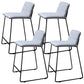 Scandinavian Black Iron Base Barstool Fabric and Faux Leather Bar Stools Light Gray 4 Piece Set Clearhalo 'Bar Furniture' 'Bar Stools' 'bar_stools' 'furn' 'furn_bar_stools' 'Furniture' 'Kitchen & Dining Furniture' 5816222