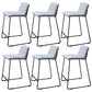 Scandinavian Black Iron Base Barstool Fabric and Faux Leather Bar Stools Light Gray 6 Piece Set Clearhalo 'Bar Furniture' 'Bar Stools' 'bar_stools' 'furn' 'furn_bar_stools' 'Furniture' 'Kitchen & Dining Furniture' 5816223