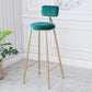 Scandinavian Footrest Bar Stools Fabric Round Seat Barstool with 4 Gold Iron Legs Clearhalo 'Bar Furniture' 'Bar Stools' 'bar_stools' 'furn' 'furn_bar_stools' 'Furniture' 'Kitchen & Dining Furniture' 5816303