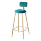 Scandinavian Footrest Bar Stools Fabric Round Seat Barstool with 4 Gold Iron Legs Clearhalo 'Bar Furniture' 'Bar Stools' 'bar_stools' 'furn' 'furn_bar_stools' 'Furniture' 'Kitchen & Dining Furniture' 5816308