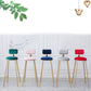 Scandinavian Footrest Bar Stools Fabric Round Seat Barstool with 4 Gold Iron Legs Clearhalo 'Bar Furniture' 'Bar Stools' 'bar_stools' 'furn' 'furn_bar_stools' 'Furniture' 'Kitchen & Dining Furniture' 5816323