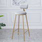 Scandinavian Footrest Bar Stools Fabric Round Seat Barstool with 4 Gold Iron Legs Clearhalo 'Bar Furniture' 'Bar Stools' 'bar_stools' 'furn' 'furn_bar_stools' 'Furniture' 'Kitchen & Dining Furniture' 5816325