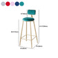 Scandinavian Footrest Bar Stools Fabric Round Seat Barstool with 4 Gold Iron Legs Clearhalo 'Bar Furniture' 'Bar Stools' 'bar_stools' 'furn' 'furn_bar_stools' 'Furniture' 'Kitchen & Dining Furniture' 5816334