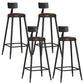 Industrial Metal Bar-stool with Black Base Round Low Back Counter-height Stool for Shop 4 Piece Set Upholstered Clearhalo 'Bar Furniture' 'Bar Stools' 'bar_stools' 'furn' 'furn_bar_stools' 'Furniture' 'Kitchen & Dining Furniture' 5816338