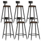 Industrial Metal Bar-stool with Black Base Round Low Back Counter-height Stool for Shop 6 Piece Set Upholstered Clearhalo 'Bar Furniture' 'Bar Stools' 'bar_stools' 'furn' 'furn_bar_stools' 'Furniture' 'Kitchen & Dining Furniture' 5816339