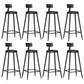 Industrial Metal Bar-stool with Black Base Round Low Back Counter-height Stool for Shop 8 Piece Set Upholstered Clearhalo 'Bar Furniture' 'Bar Stools' 'bar_stools' 'furn' 'furn_bar_stools' 'Furniture' 'Kitchen & Dining Furniture' 5816341