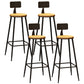 Industrial Metal Bar-stool with Black Base Round Low Back Counter-height Stool for Shop 4 Piece Set Non-Upholstered Clearhalo 'Bar Furniture' 'Bar Stools' 'bar_stools' 'furn' 'furn_bar_stools' 'Furniture' 'Kitchen & Dining Furniture' 5816345
