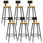 Industrial Metal Bar-stool with Black Base Round Low Back Counter-height Stool for Shop 6 Piece Set Non-Upholstered Clearhalo 'Bar Furniture' 'Bar Stools' 'bar_stools' 'furn' 'furn_bar_stools' 'Furniture' 'Kitchen & Dining Furniture' 5816347