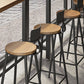 Industrial Metal Bar-stool with Black Base Round Low Back Counter-height Stool for Shop Clearhalo 'Bar Furniture' 'Bar Stools' 'bar_stools' 'furn' 'furn_bar_stools' 'Furniture' 'Kitchen & Dining Furniture' 5816348
