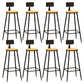 Industrial Metal Bar-stool with Black Base Round Low Back Counter-height Stool for Shop 8 Piece Set Non-Upholstered Clearhalo 'Bar Furniture' 'Bar Stools' 'bar_stools' 'furn' 'furn_bar_stools' 'Furniture' 'Kitchen & Dining Furniture' 5816349