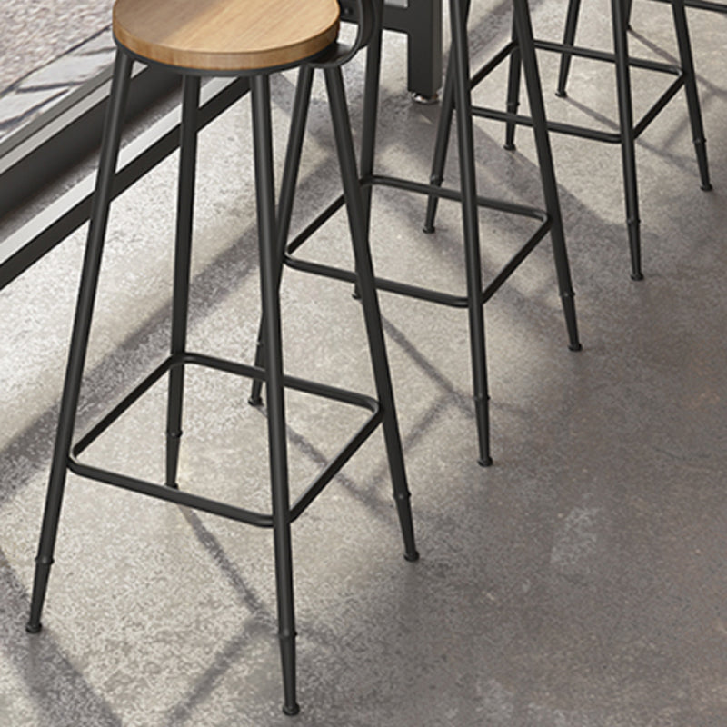 Industrial Metal Bar-stool with Black Base Round Low Back Counter-height Stool for Shop Clearhalo 'Bar Furniture' 'Bar Stools' 'bar_stools' 'furn' 'furn_bar_stools' 'Furniture' 'Kitchen & Dining Furniture' 5816350