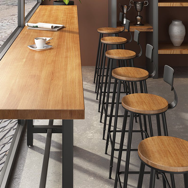 Industrial Metal Bar-stool with Black Base Round Low Back Counter-height Stool for Shop Clearhalo 'Bar Furniture' 'Bar Stools' 'bar_stools' 'furn' 'furn_bar_stools' 'Furniture' 'Kitchen & Dining Furniture' 5816352