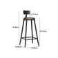 Industrial Metal Bar-stool with Black Base Round Low Back Counter-height Stool for Shop Clearhalo 'Bar Furniture' 'Bar Stools' 'bar_stools' 'furn' 'furn_bar_stools' 'Furniture' 'Kitchen & Dining Furniture' 5816353