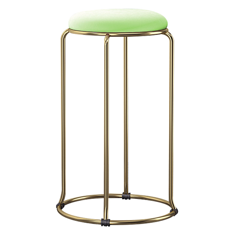 Scandinavian Stackable Armless Bar Stools Round Seat Backless Barstool