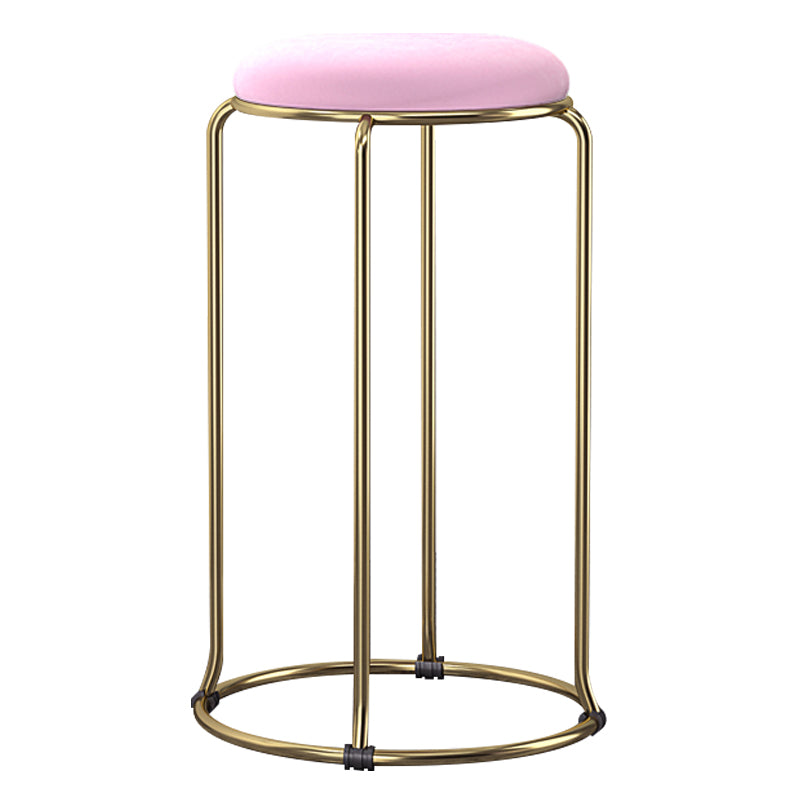 Scandinavian Stackable Armless Bar Stools Round Seat Backless Barstool