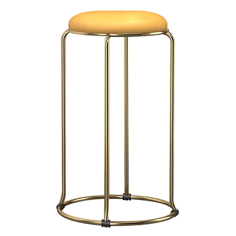 Scandinavian Stackable Armless Bar Stools Round Seat Backless Barstool