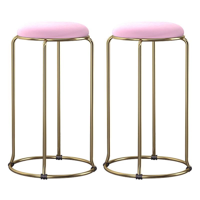 Scandinavian Stackable Armless Bar Stools Round Seat Backless Barstool