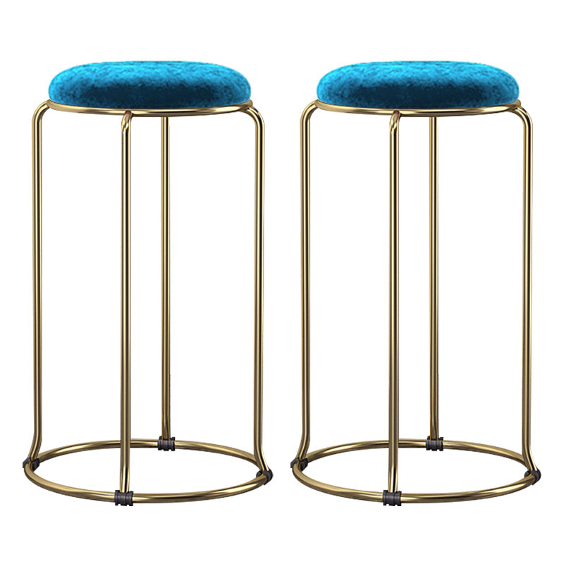 Scandinavian Stackable Armless Bar Stools Round Seat Backless Barstool