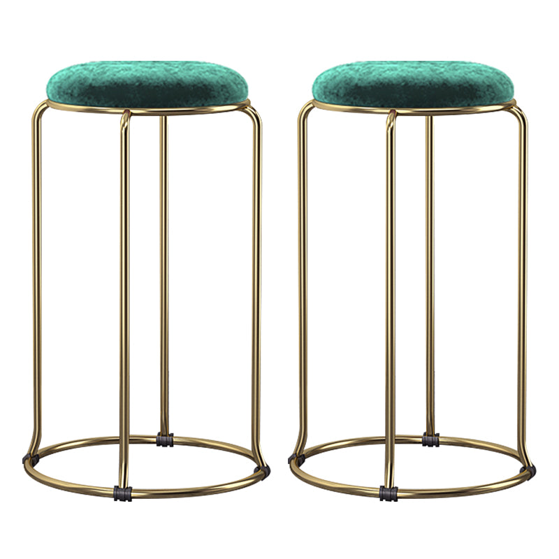 Scandinavian Stackable Armless Bar Stools Round Seat Backless Barstool