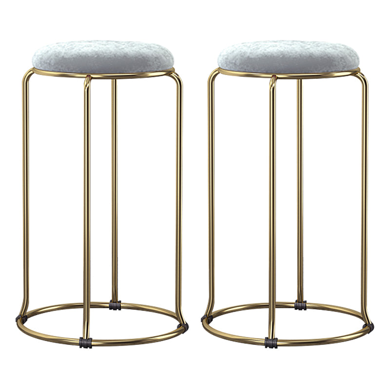 Scandinavian Stackable Armless Bar Stools Round Seat Backless Barstool