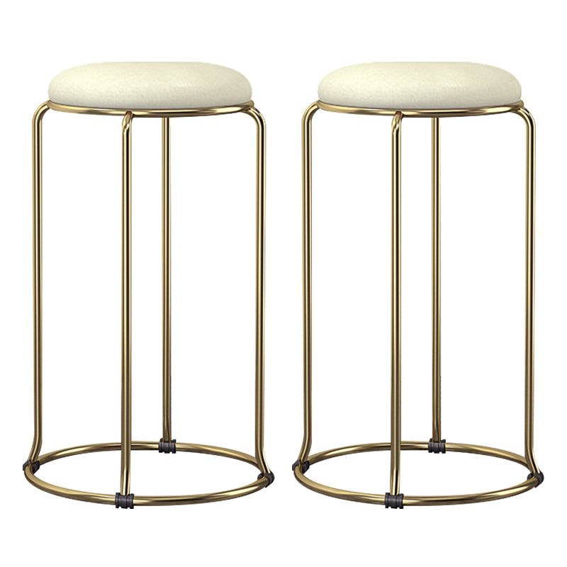 Scandinavian Stackable Armless Bar Stools Round Seat Backless Barstool