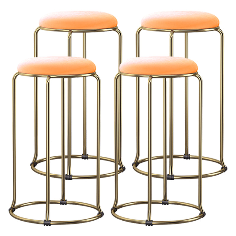 Scandinavian Stackable Armless Bar Stools Round Seat Backless Barstool