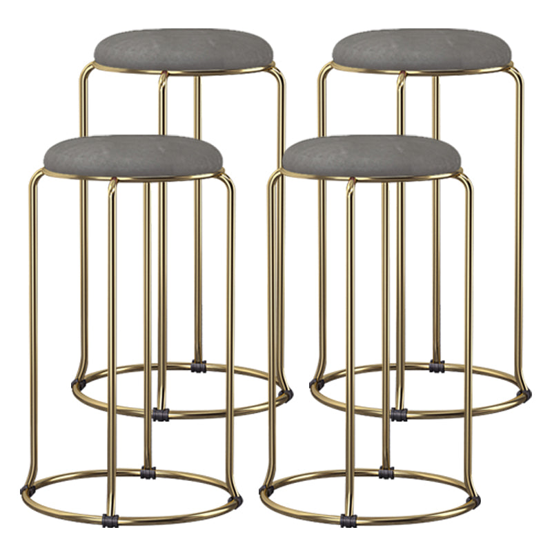 Scandinavian Stackable Armless Bar Stools Round Seat Backless Barstool