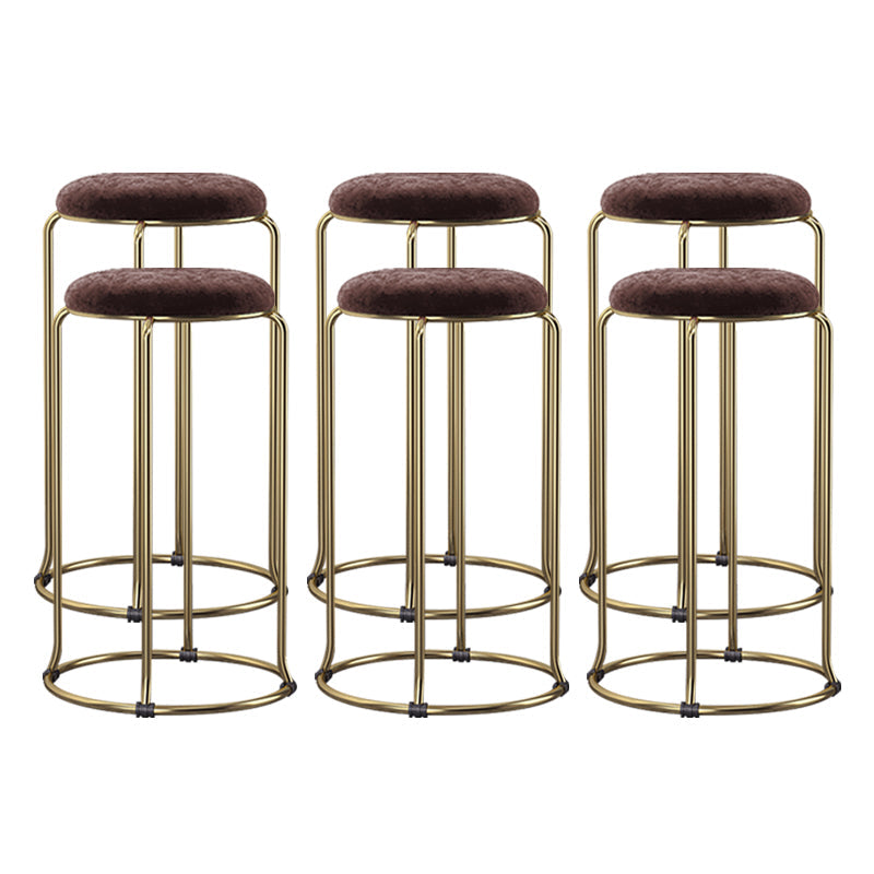 Scandinavian Stackable Armless Bar Stools Round Seat Backless Barstool