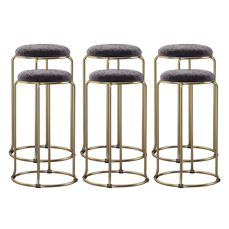 Scandinavian Stackable Armless Bar Stools Round Seat Backless Barstool