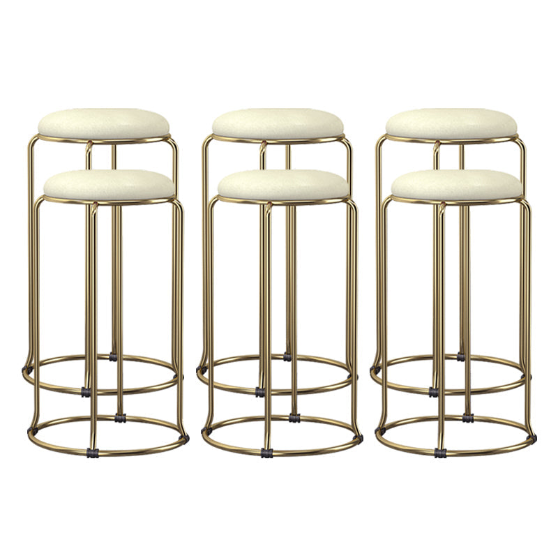 Scandinavian Stackable Armless Bar Stools Round Seat Backless Barstool