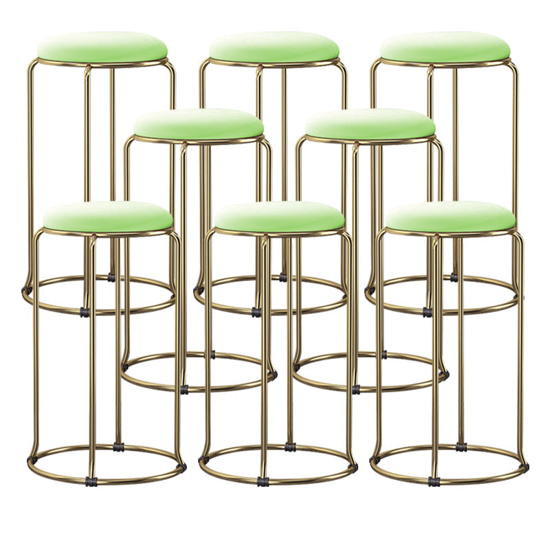 Scandinavian Stackable Armless Bar Stools Round Seat Backless Barstool
